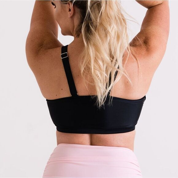 Athletic Bikini Swimsuit Top Adjustable Sports Bralette Black NWT - Picture 6 of 13